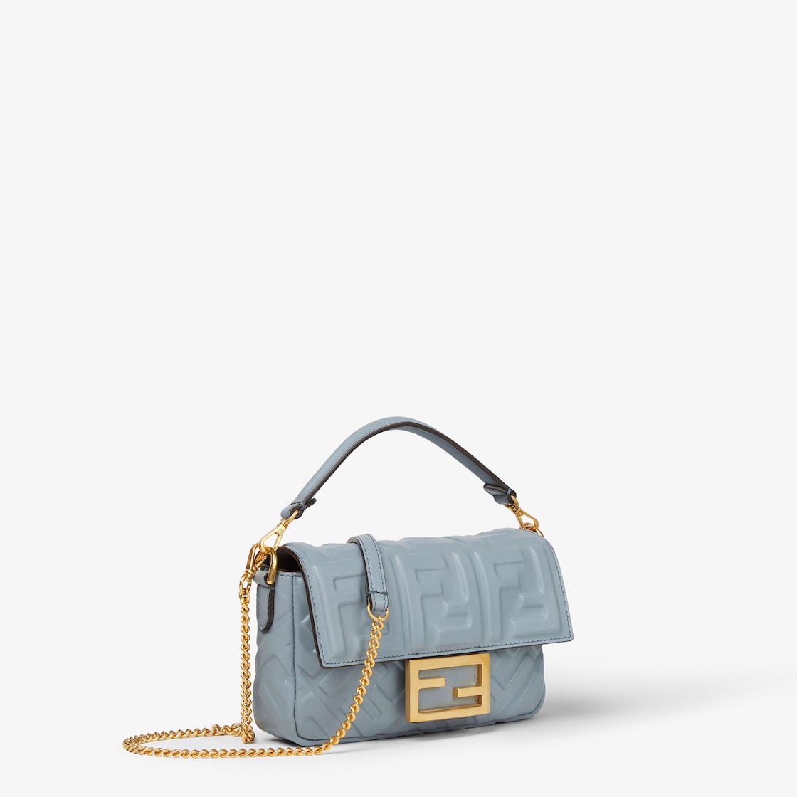 FENDI Baguette® Mini Mercury blue leather bag - Image 5